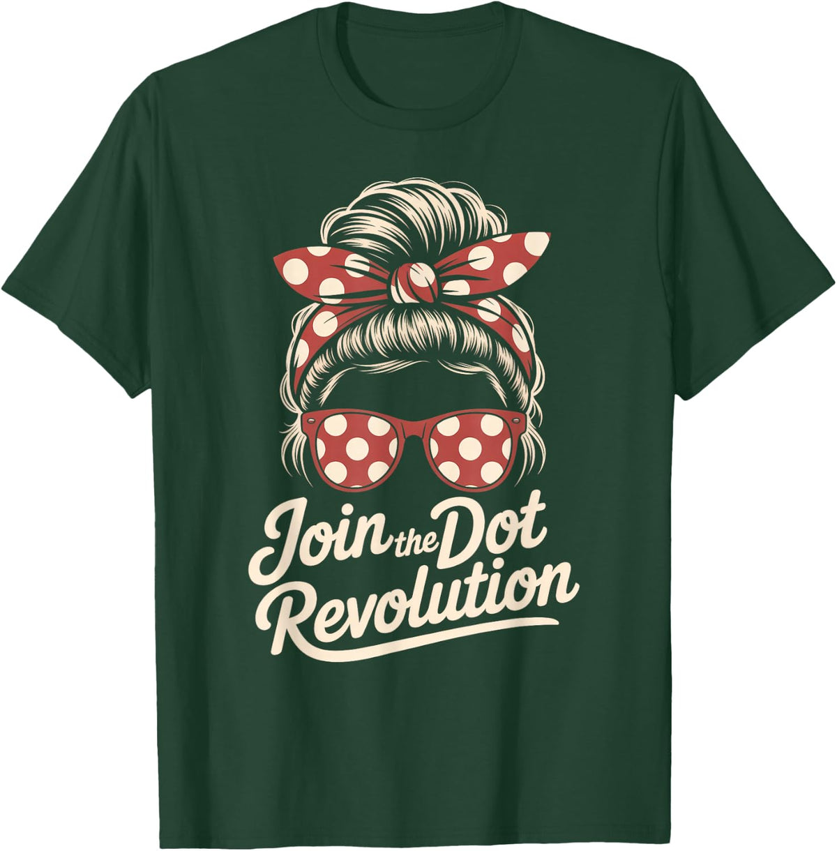 Strong Join Revolution Groovy Learn Motivated Squad P.E Hair T-Shirt - Dark Green