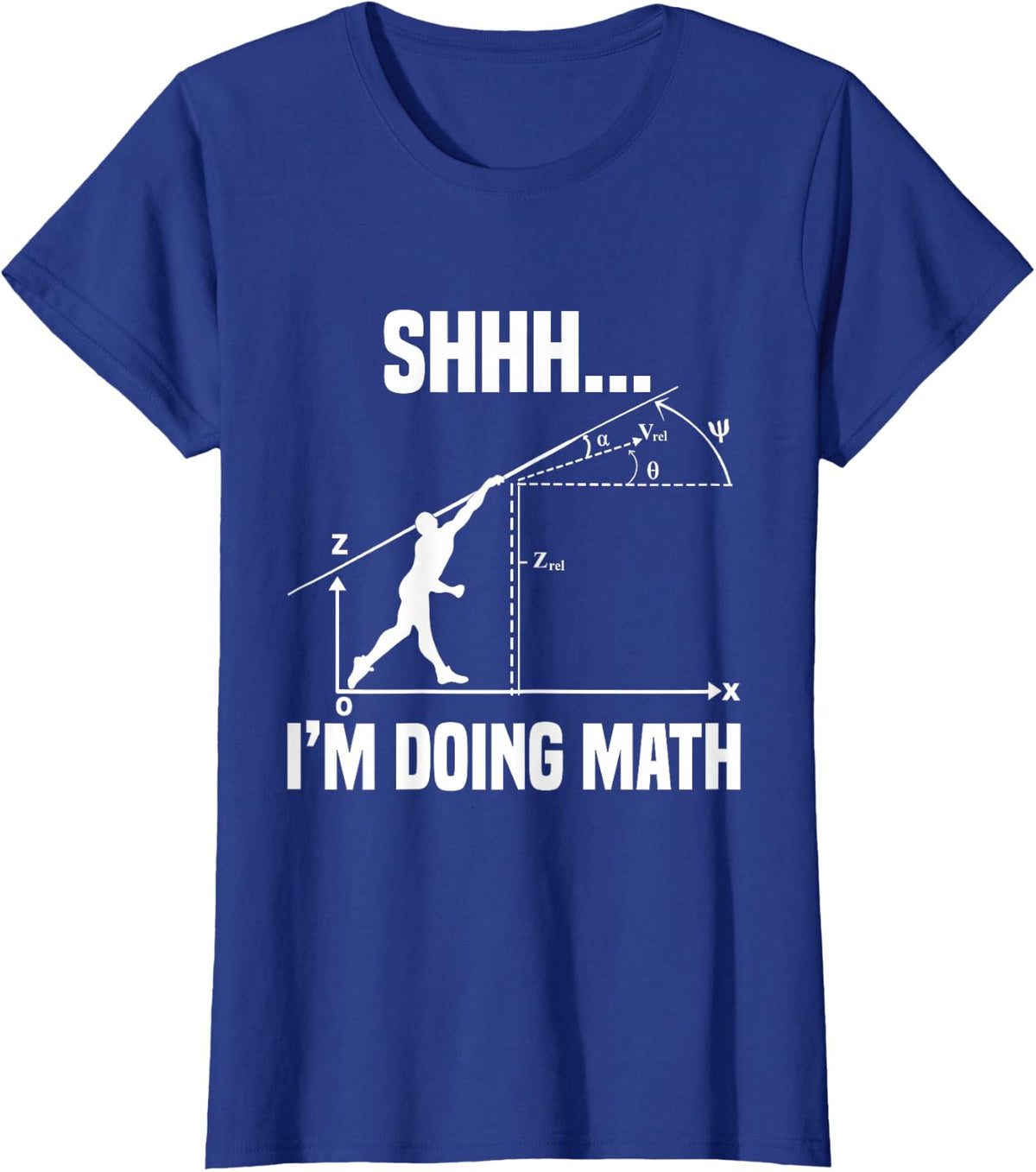 Shhh… I'm Doing Math Javelin Throw Track Field Athlete T-Shirt - Royal Blue