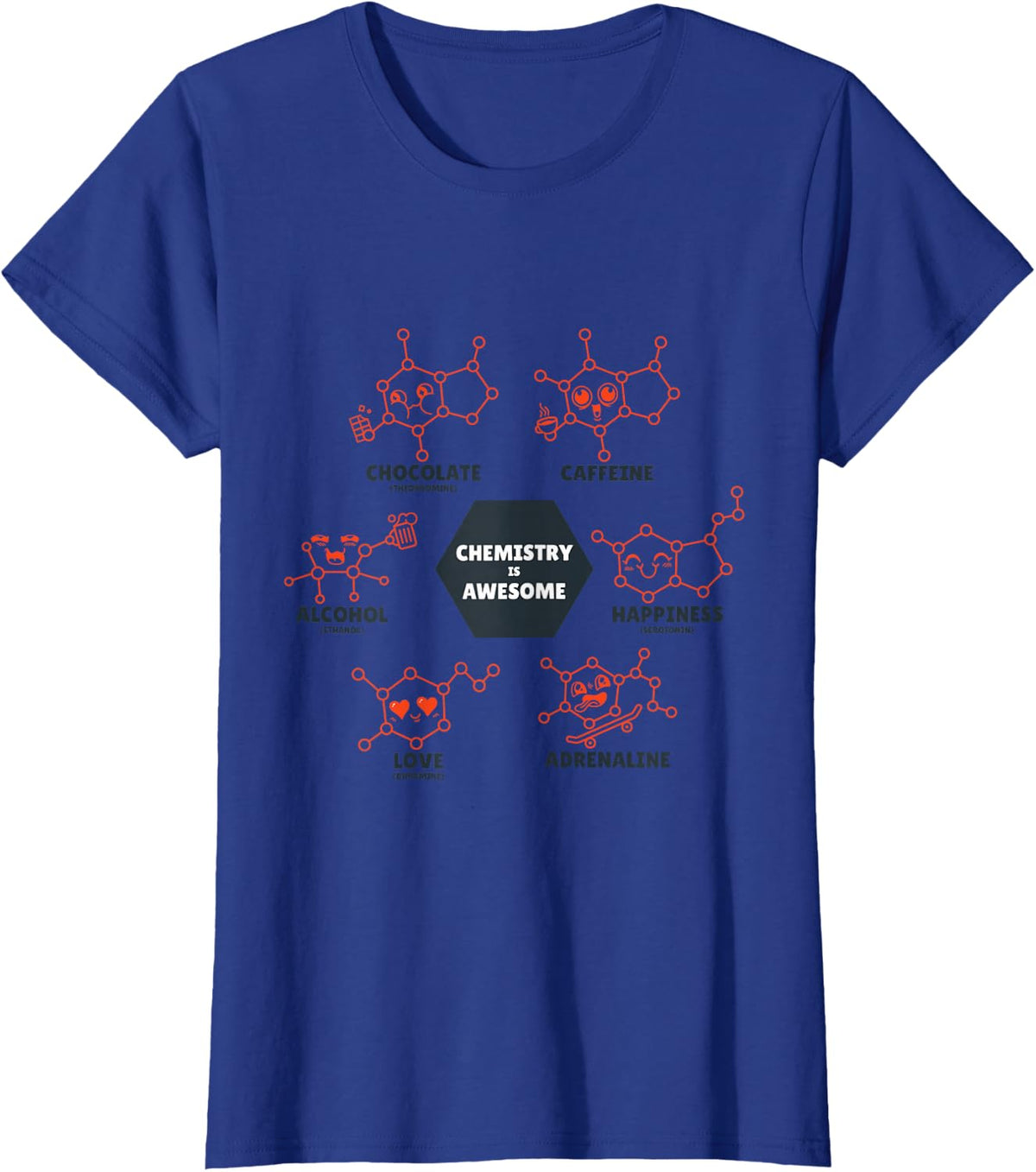 Chemistry is Awesome - Funny Science Molecules Chemist T-Shirt - Royal Blue