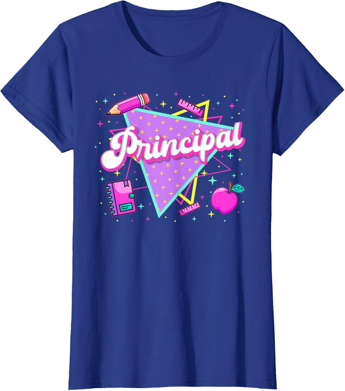 Cute Principal Shirt 80's 90's Style Retro Old School T-Shirt - Royal Blue
