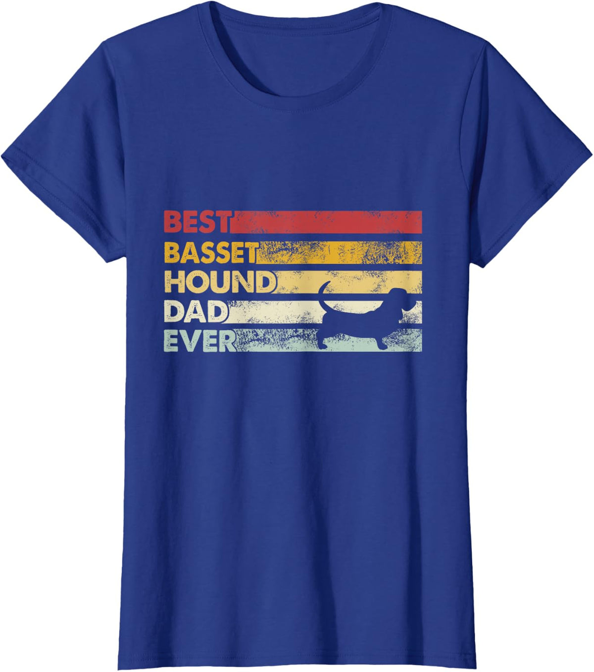 Best Dog Dad Ever - Father Basset Hound T-Shirt - Royal Blue
