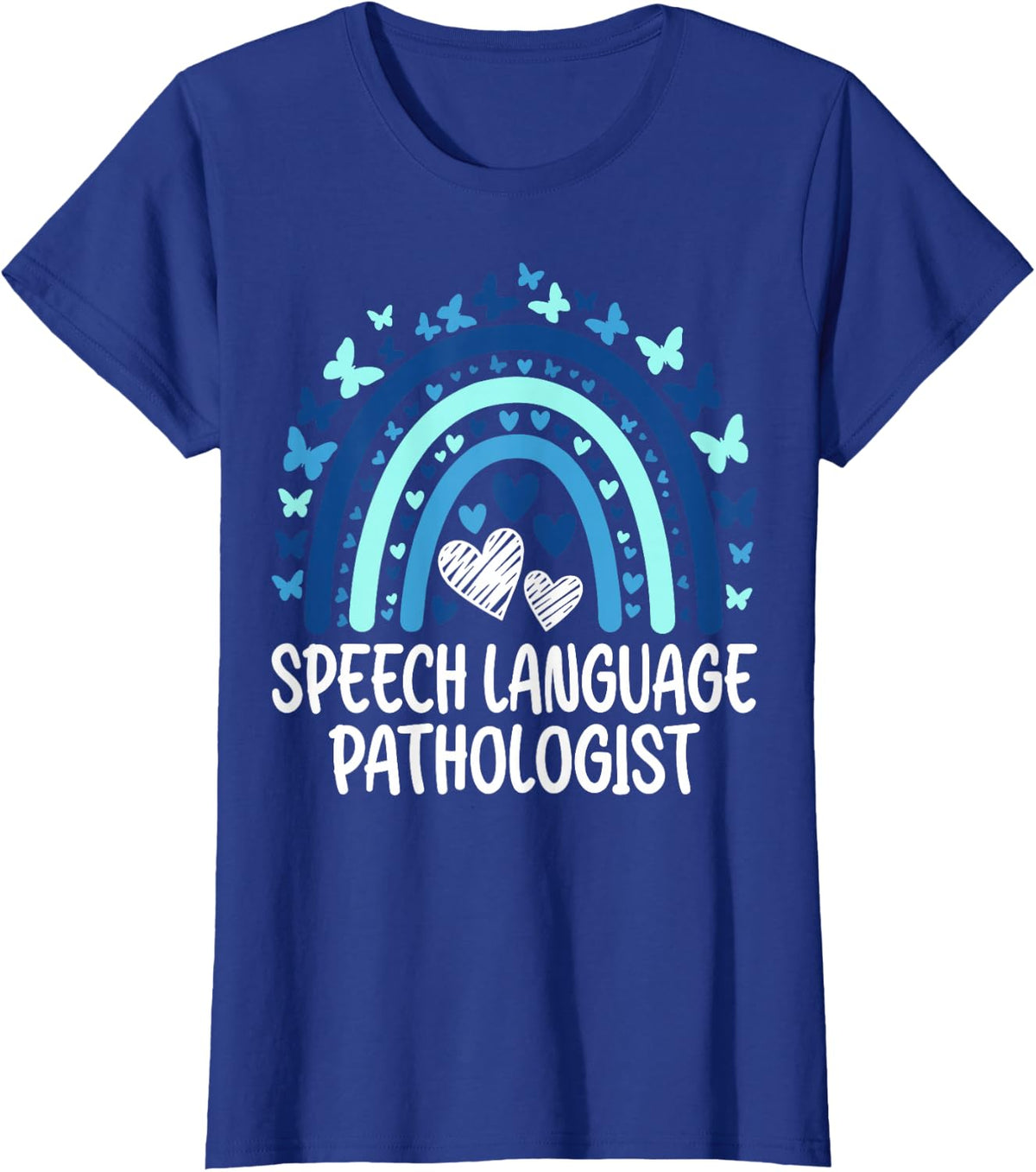 Speech Language Pathologist - Boho Rainbow Speech Therapy T-Shirt - Royal Blue