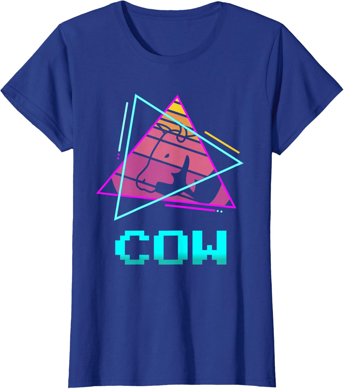 Retro Cow Cows Lover T-Shirt - Royal Blue