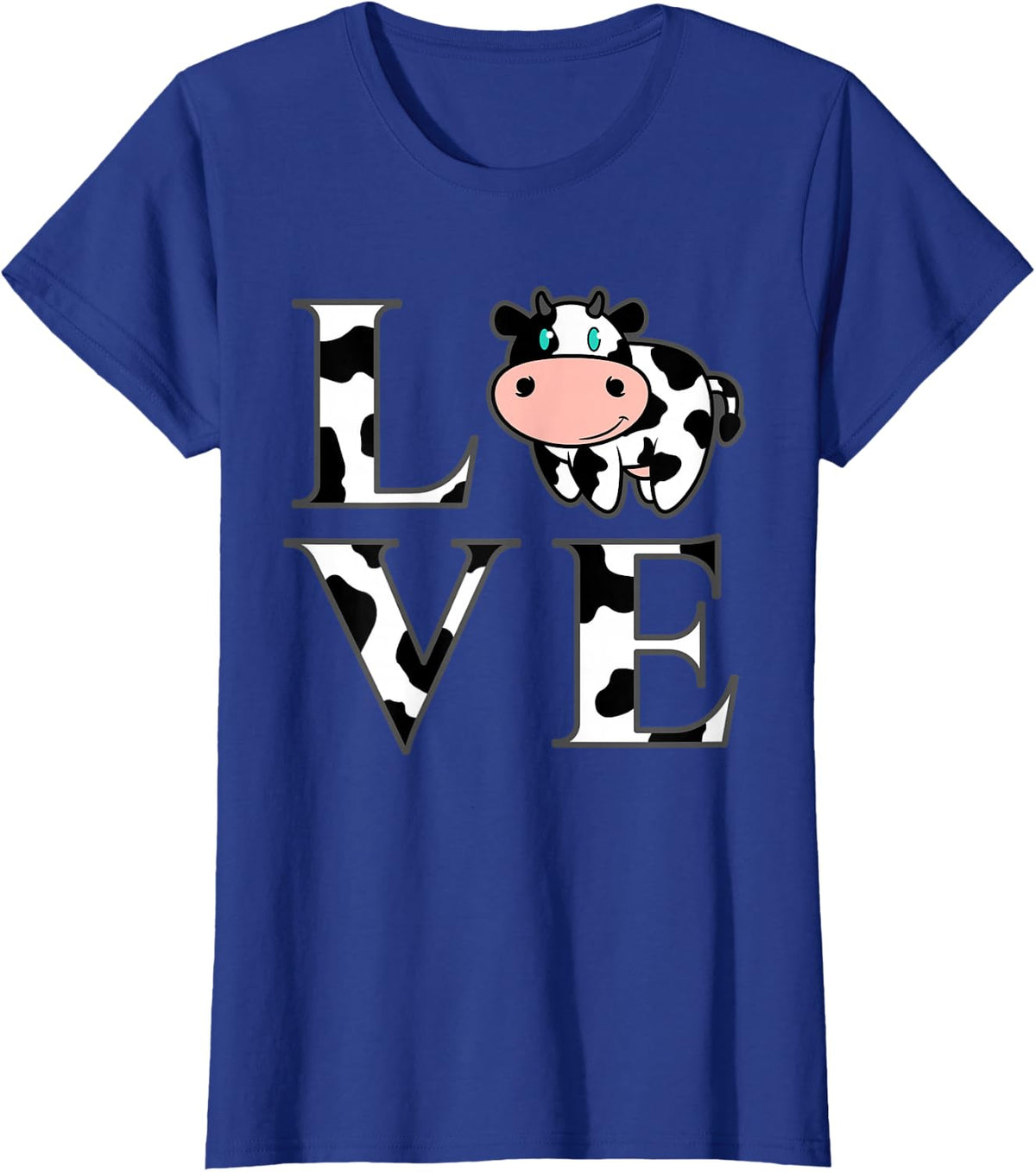 Cute Cow Print I Love Cows Funny Farming Gift Men Women Kids T-Shirt Small - Royal Blue
