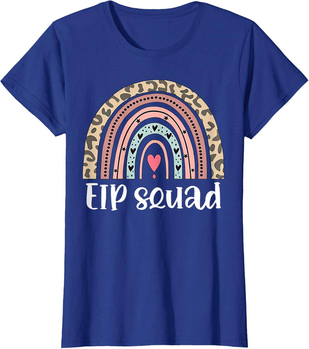 Boho Rainbow EIP Squad Early Intervention Program ECSE Team T-Shirt - Royal Blue