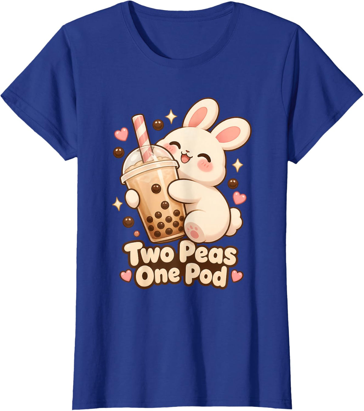 Two Peas One Pod Twin Mom Twins T-Shirt - Royal Blue