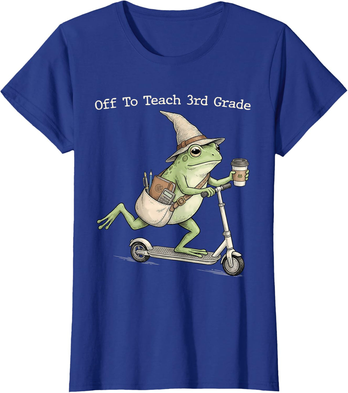 Funny Off to Teach 3rd Grade Teacher Frog Back to School T-Shirt - Royal Blue
