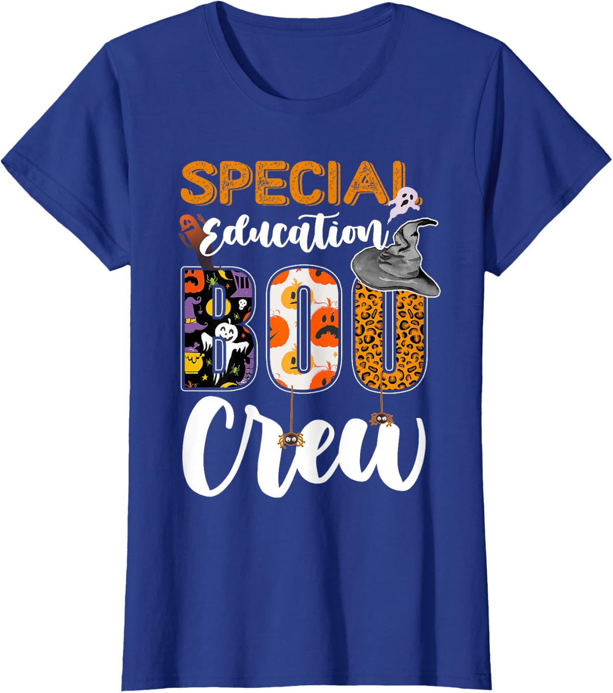 Special Education Boo Crew Halloween Costume Matching T-Shirt - Royal Blue