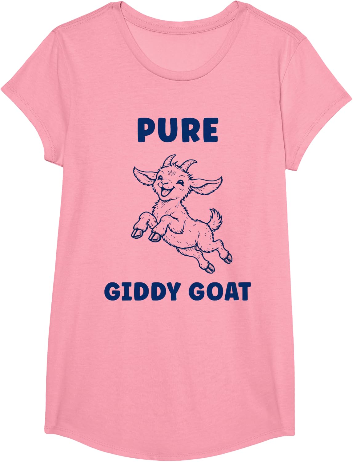 Funny Giddy Goat T-Shirt - Girls Pink