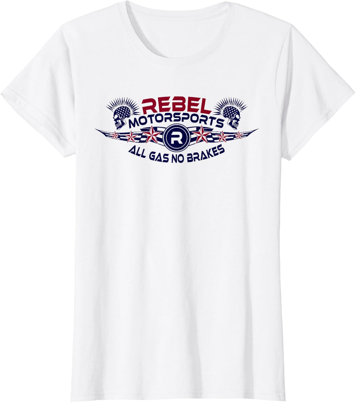 Rebel Motorsports Star-struck All Gas No Brakes T-Shirt - White