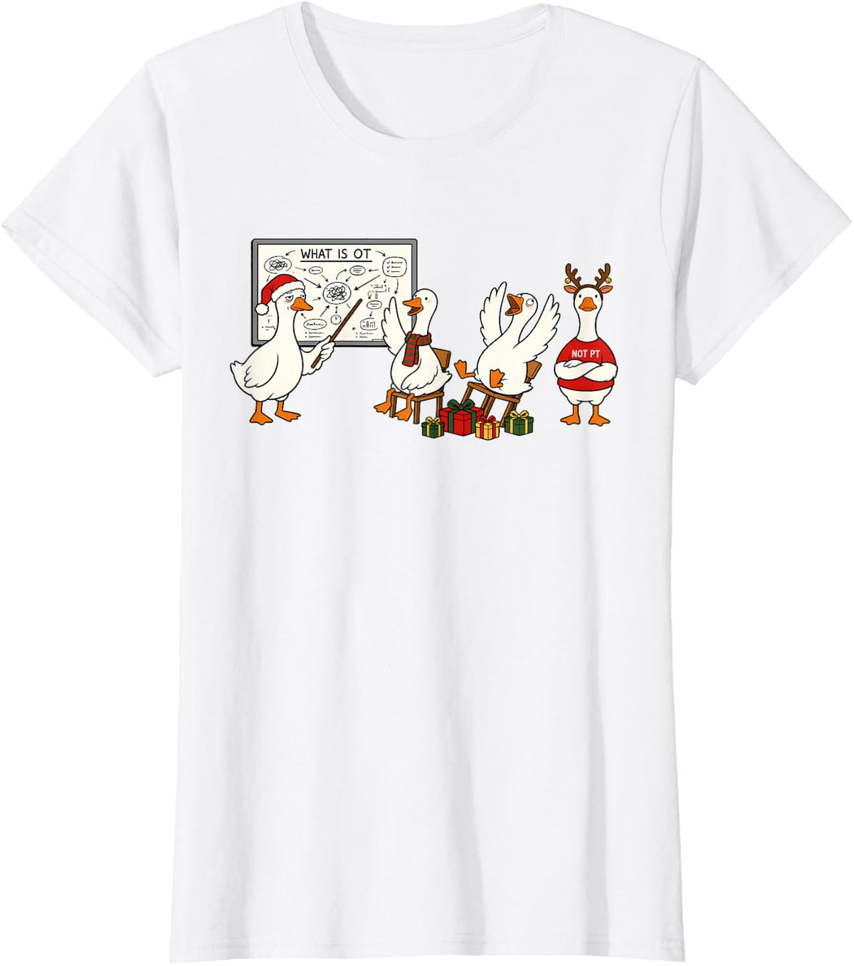 Christmas Occupational Therapy Silly Goose OT Sped Teacher T-Shirt - White