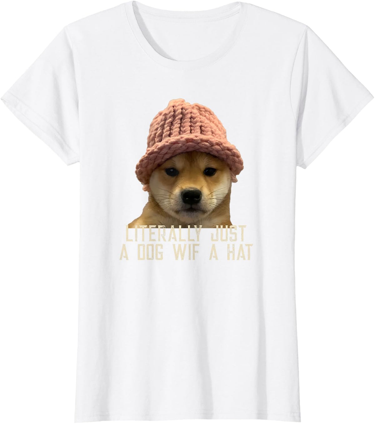 Dog Wif Hat Men Women T-Shirt - White