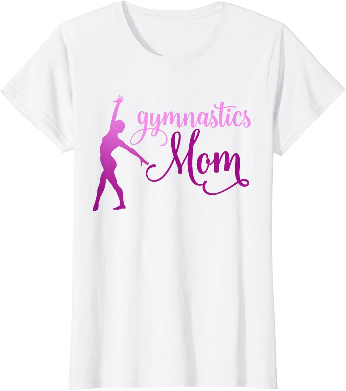 Womens Gymnastics Mom Shirt, Gymnastics Shirt, Gymnast Fashion T-Shirt - White