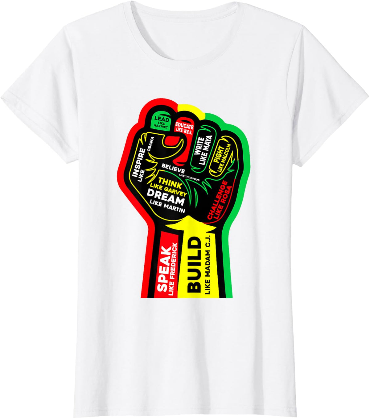Juneteenth Dream Like Leaders African Afro Black Men Women T-Shirt - White