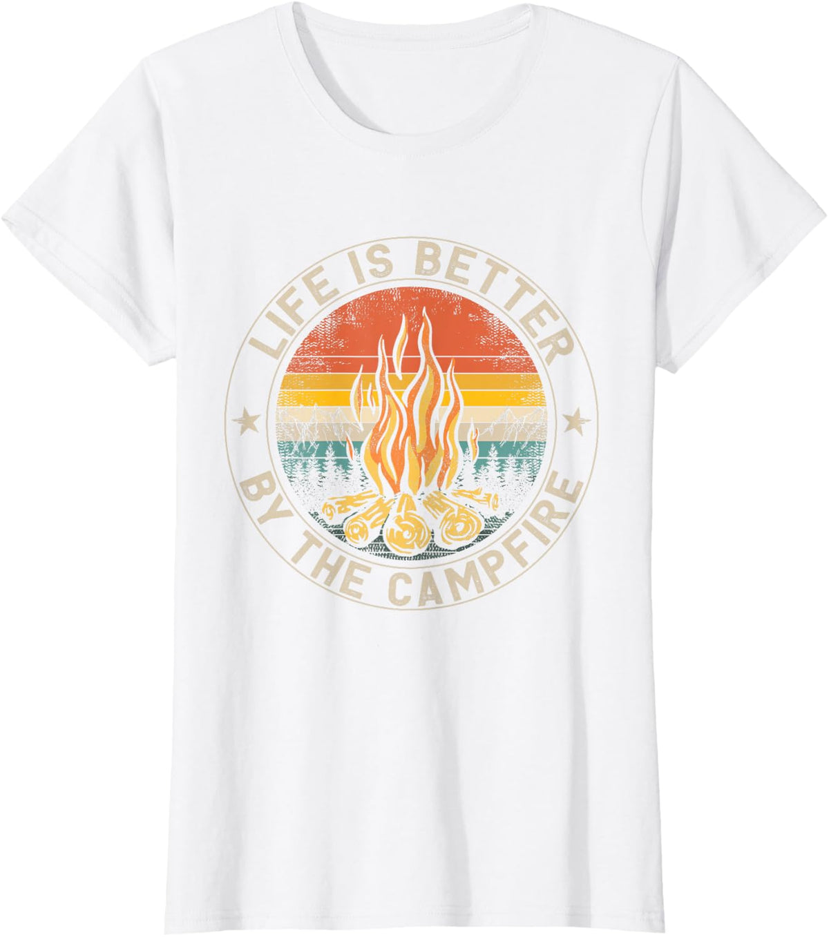 Life Is Better By The Campfire Camping Shirt T-Shirt Tee Men Women Kids - White