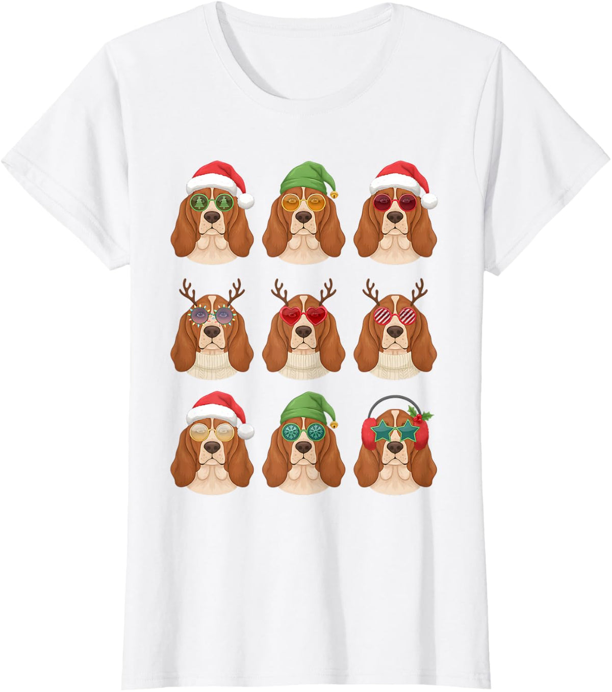 Basset Hound Funny Christmas Pajama Cute Dog Owner T-Shirt - White