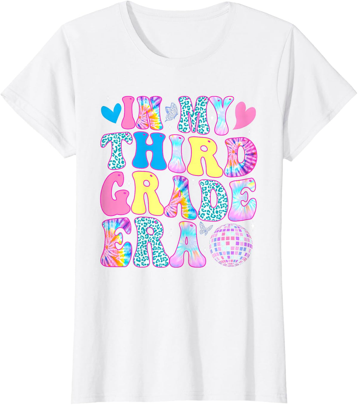 in My Third Grade Era Shirt Girls Back to School Groovy Teacher Tee T-Shirt - White