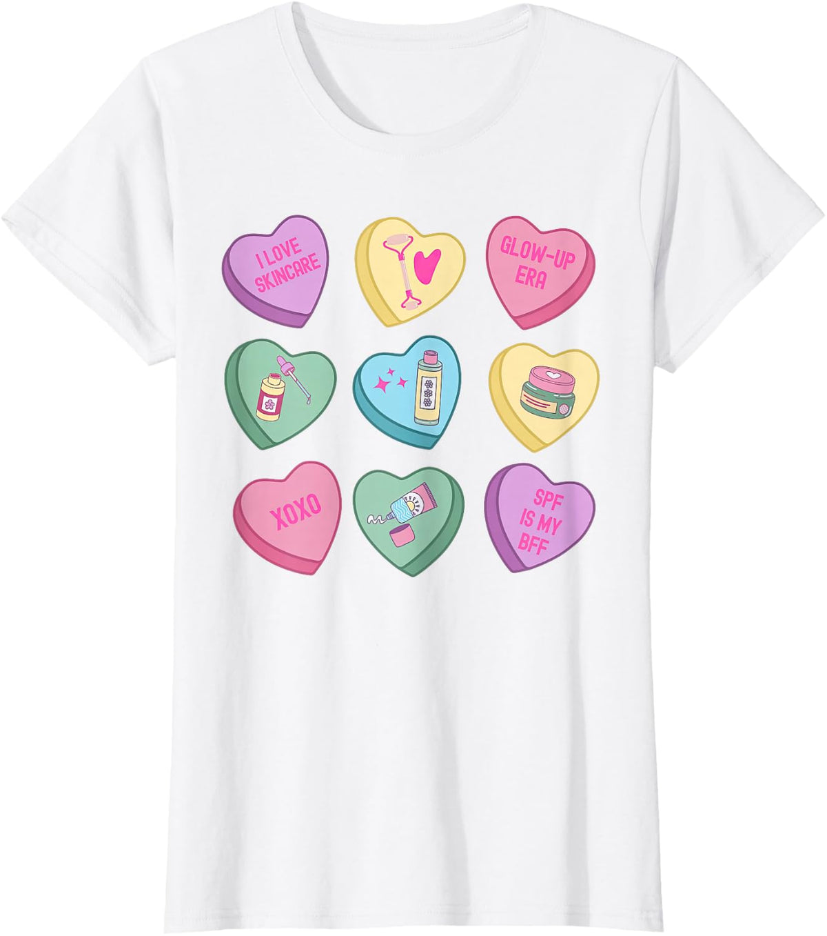 Esthetician Valentine Hearts Skin Therapist Aesthetician T-Shirt - White