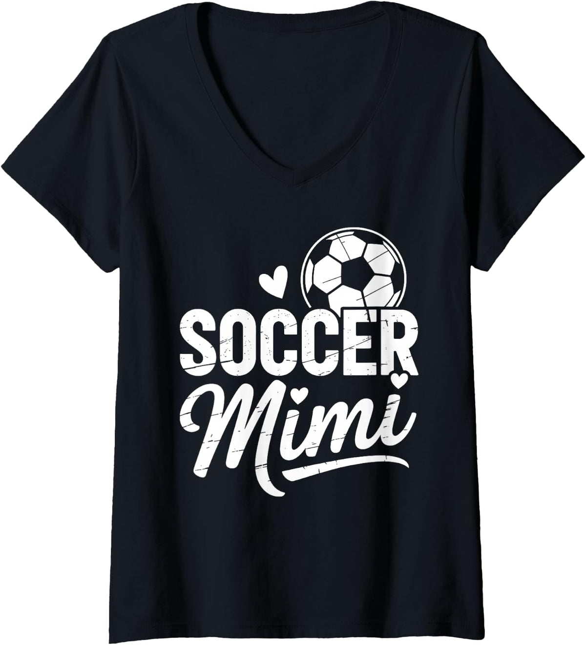 Women's Funny Soccer Mimi Art for Women Girls Mom Player Soccer Mimi V-Neck T-Shirt - Black