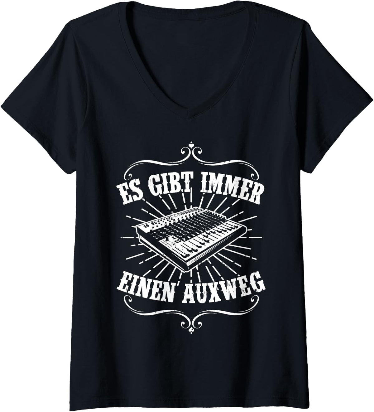 Women's Audio Engineer Funny Sound Engineering Sound Guy V-Neck T-Shirt - Black