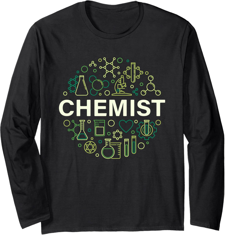Chemist Profession or Job Long Sleeve T-Shirt - Adult Unisex Black