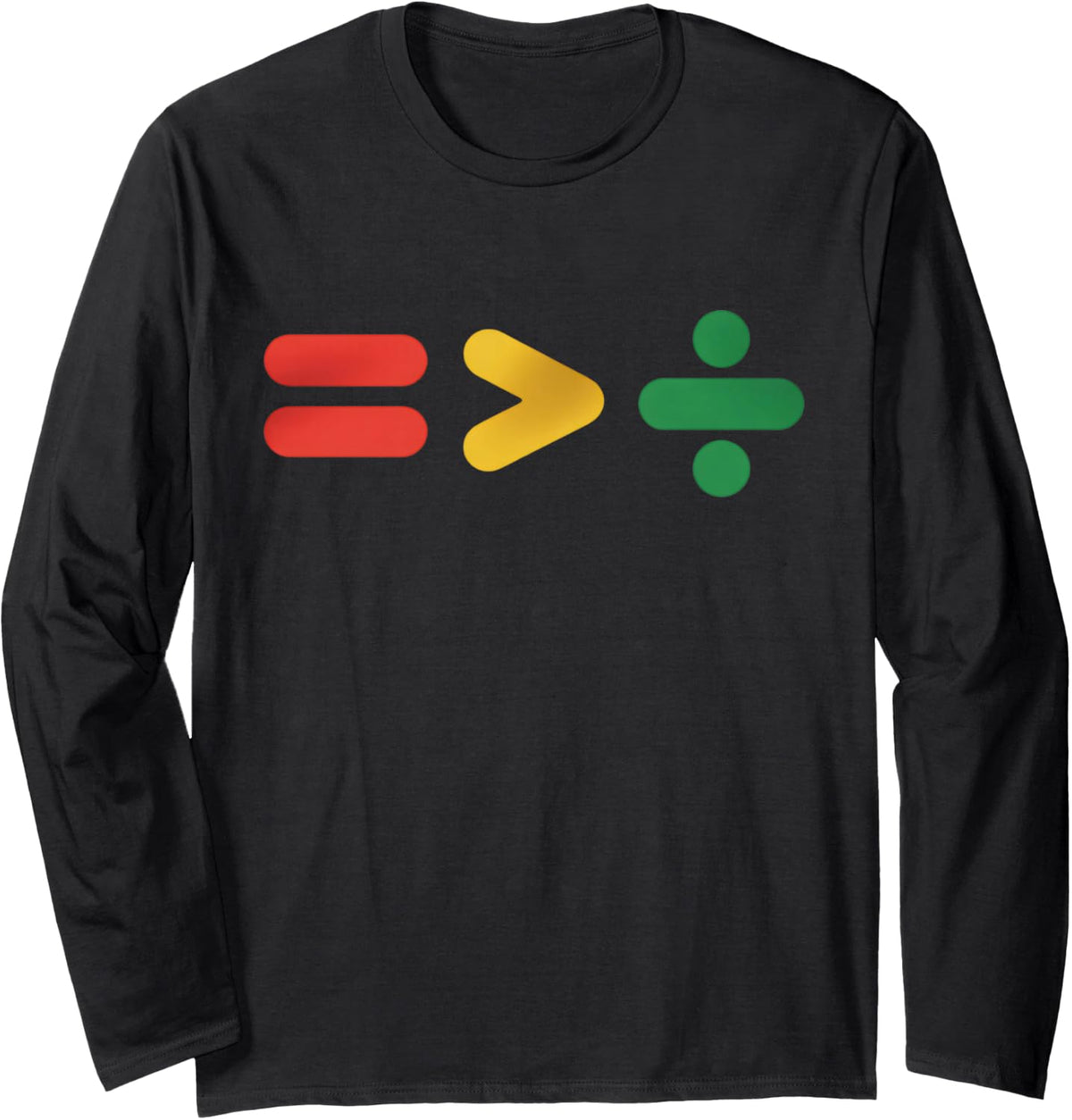 Juneteenth Equality Is Greater Than Division Afro Long Sleeve T-Shirt - Adult Unisex Black
