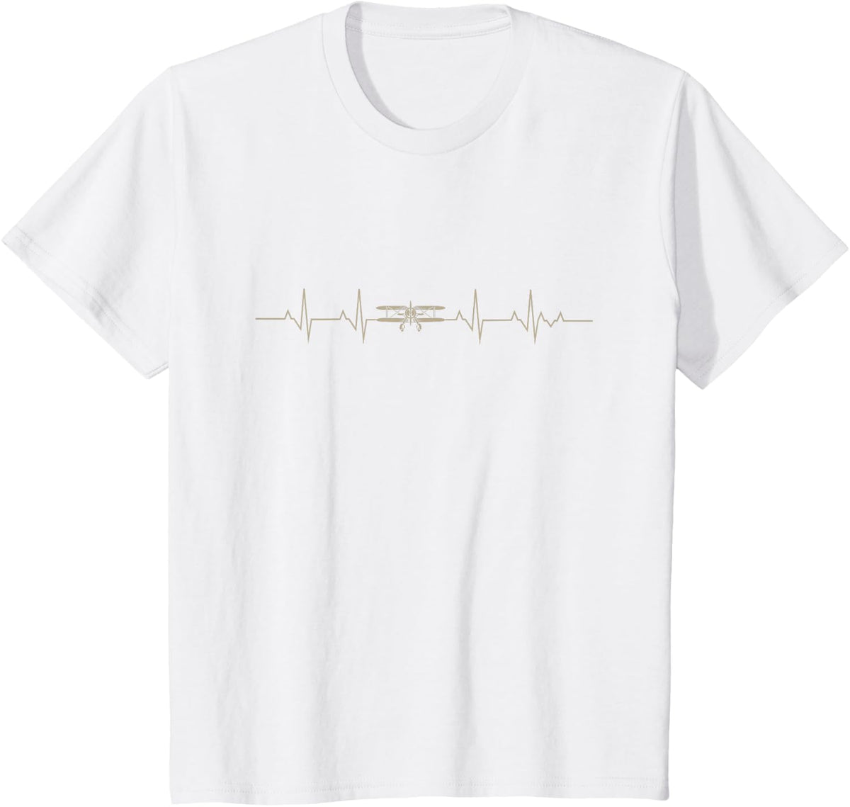 Flying Aeroplane Aviator Profession Gift Heartbeat Pilot T-Shirt - White