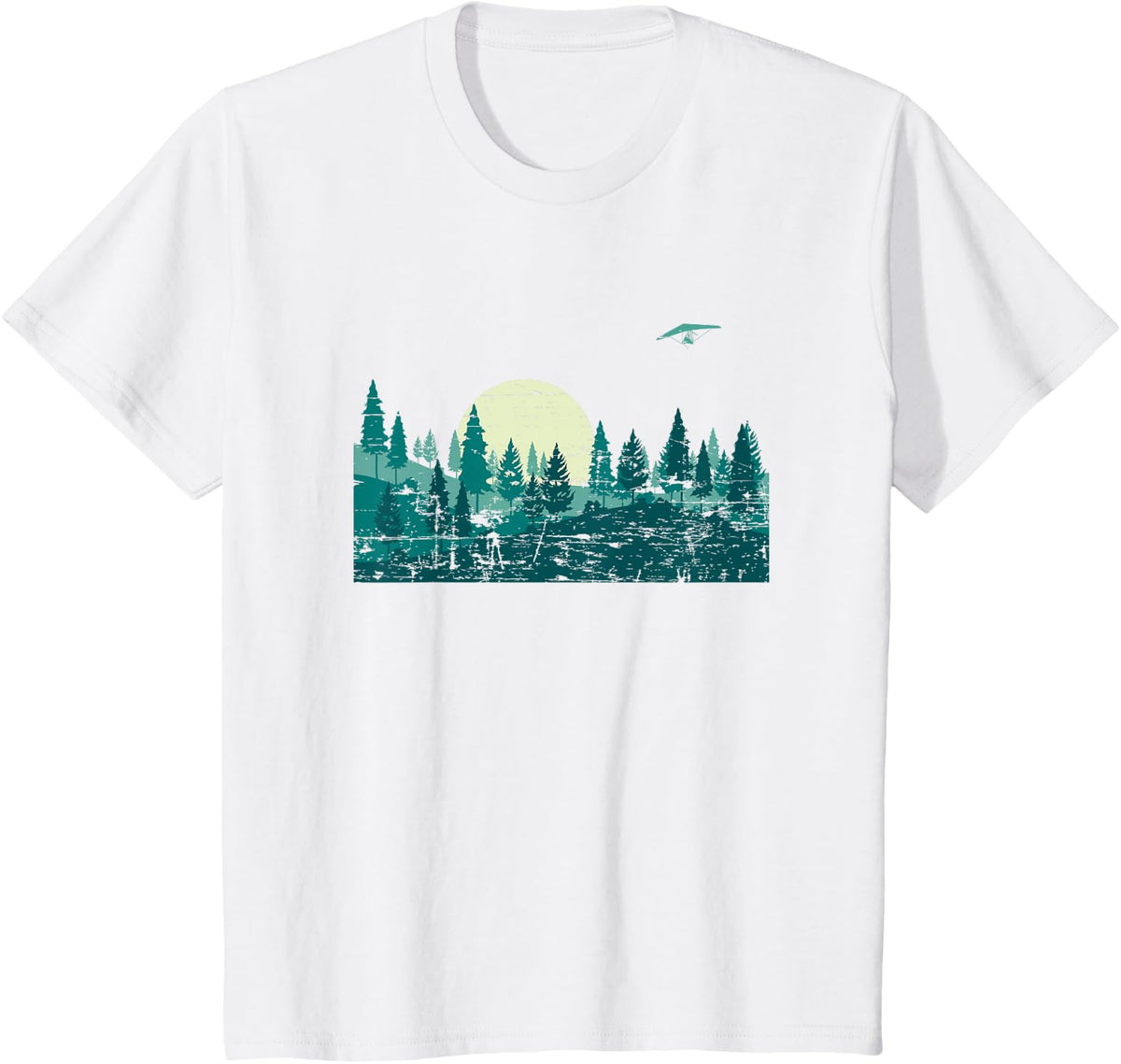 Full Moon Trees Outdoor Night Nature Tees Moonlight Forest T Shirts for Men Women - White