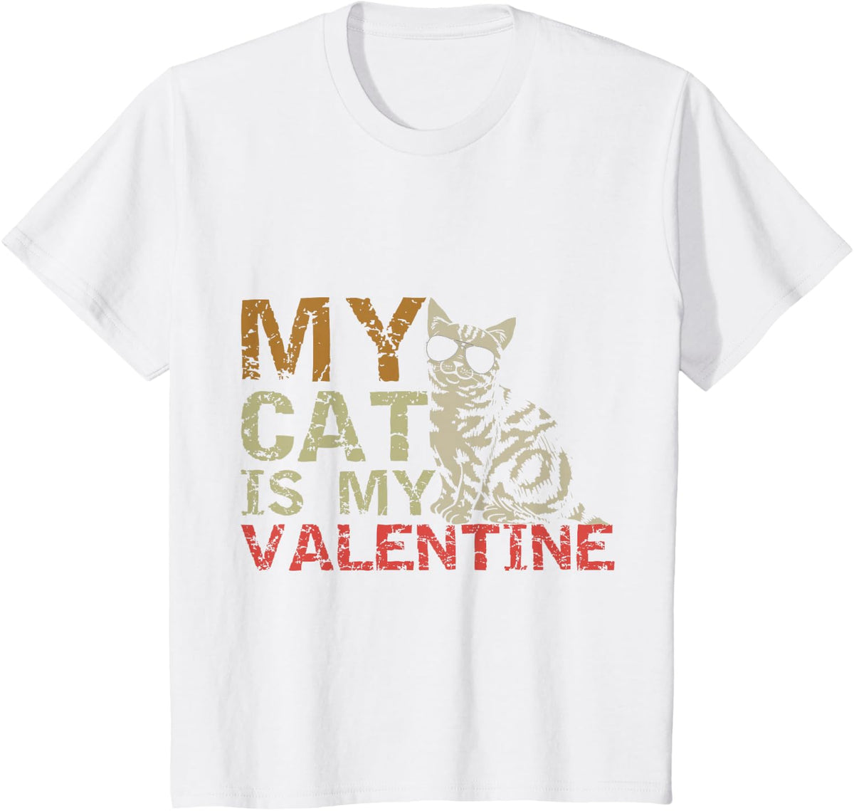 My Cat Is My Valentine Shirt Valentines Day Cat T-Shirt Gift T-Shirt - White