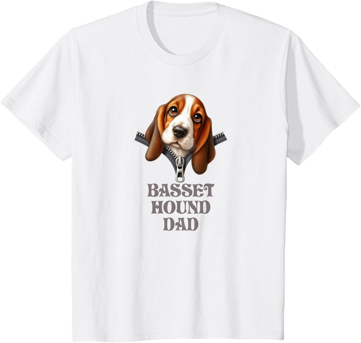 Basset Hound Dad T-Shirt - White