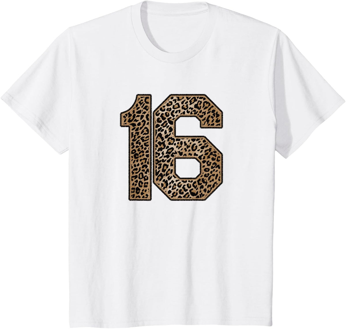 Leopard Number 16 Athlete Sports Jersey Supporter Fanwear T-Shirt - White