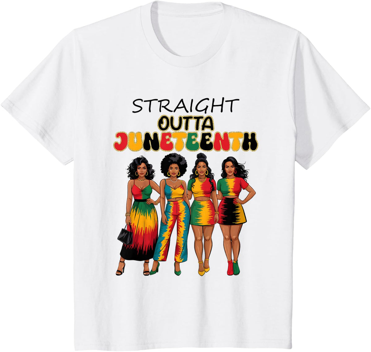 Black History Month African American Juneteenth Girls Women T-Shirt - White
