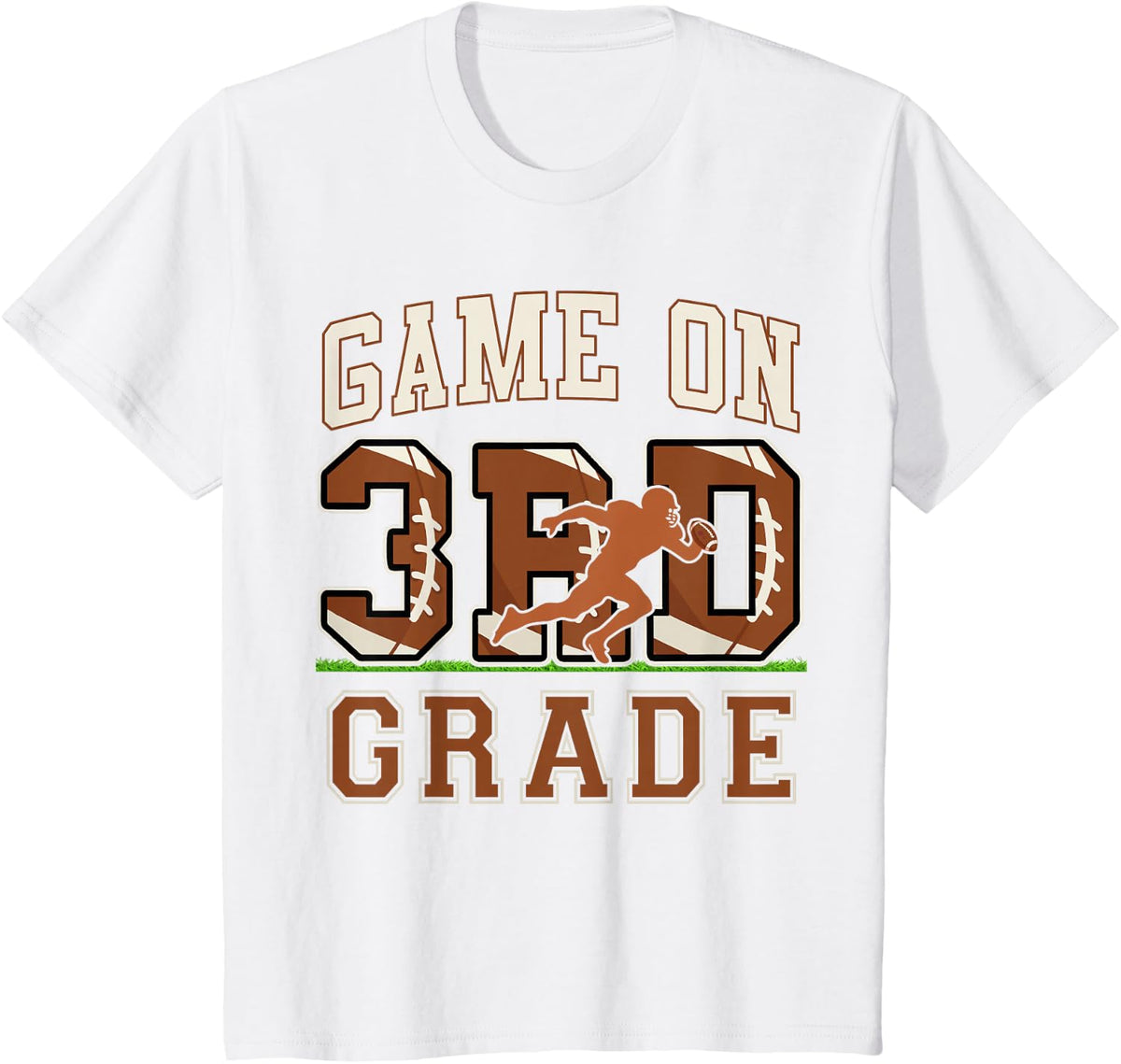First Day of 3rd Grade Shirt Boys Football Game On Third Grade Tee T-Shirt - White