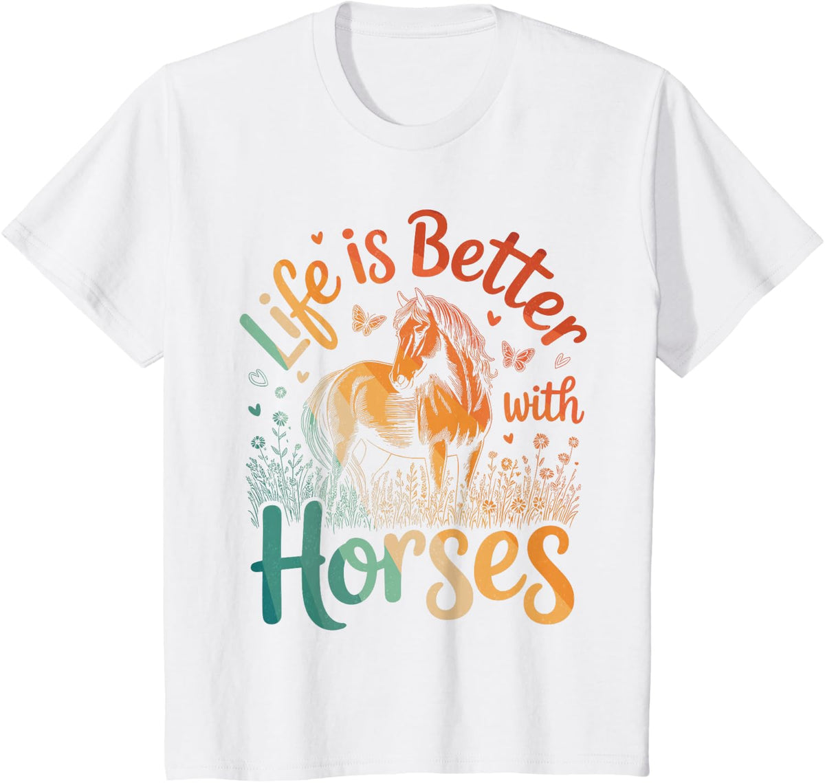 Cool Horse Lover Art for Men Women Kids Horse Riding Horse T-Shirt - White