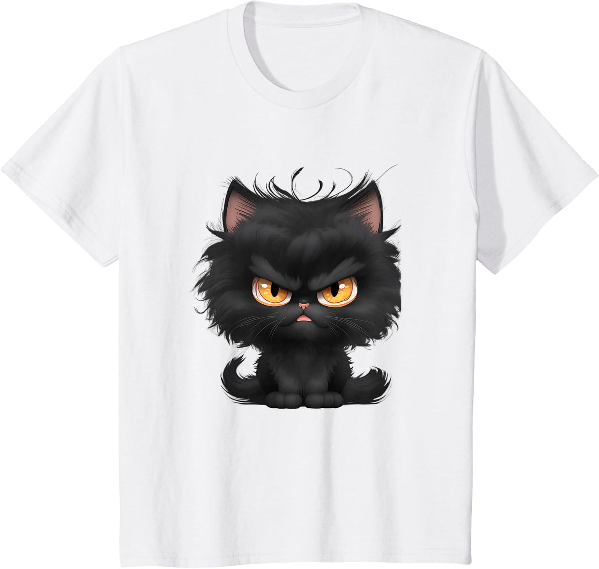 angry black kitten T-Shirt - White
