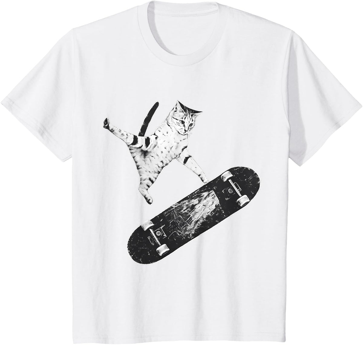 Skater Cat T-Shirt - White