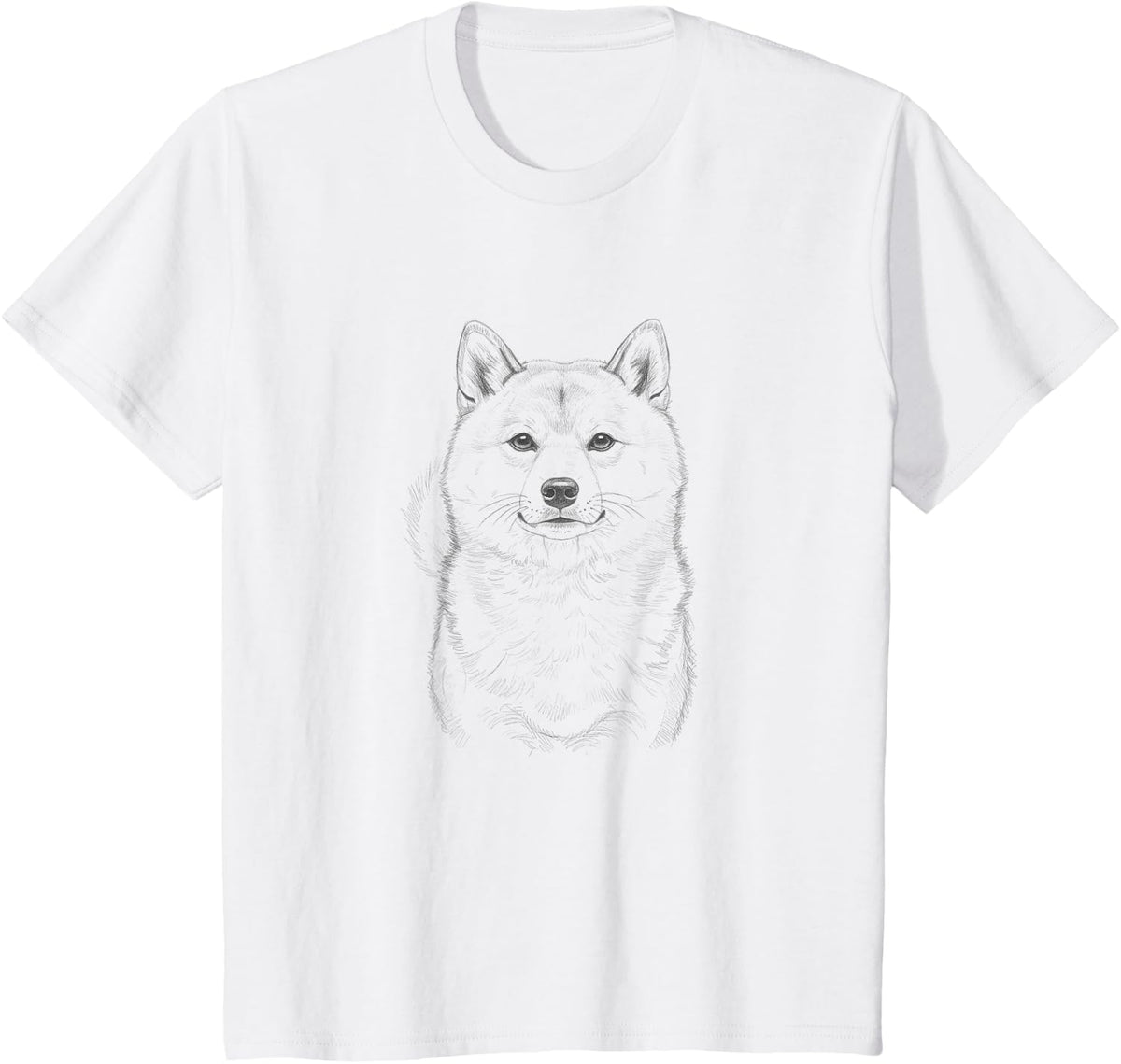 Vintage Shiba Inu Sketch Art Design T-Shirt - White