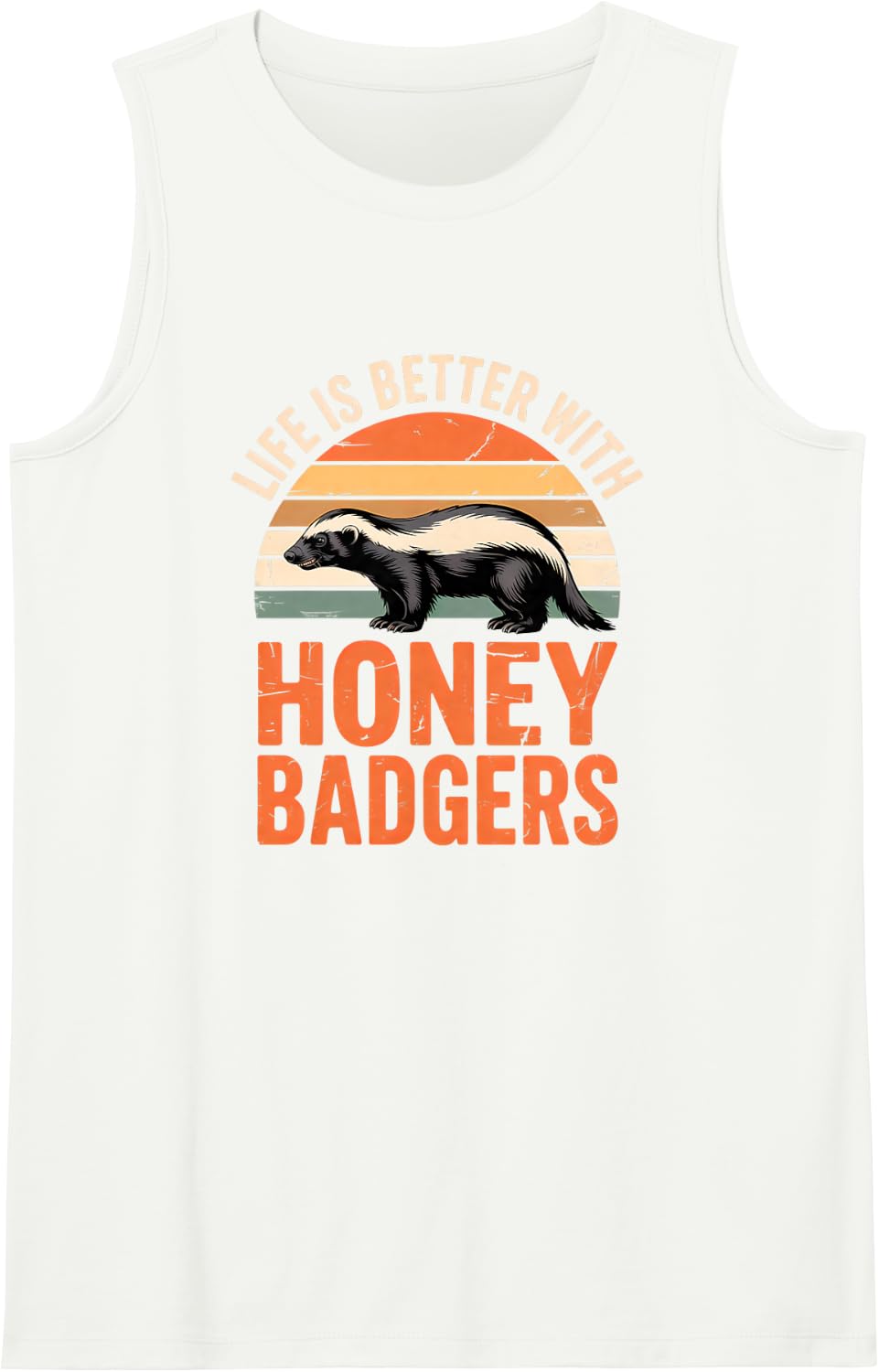 Honey Badger Sleeveless Tank Top - White