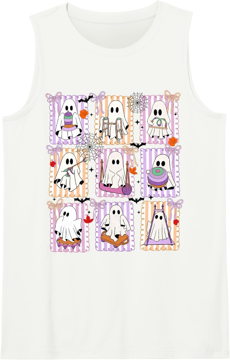 Coquette Occupational Therapy OT OTA Ghost Halloween Sleeveless Tank Top - White