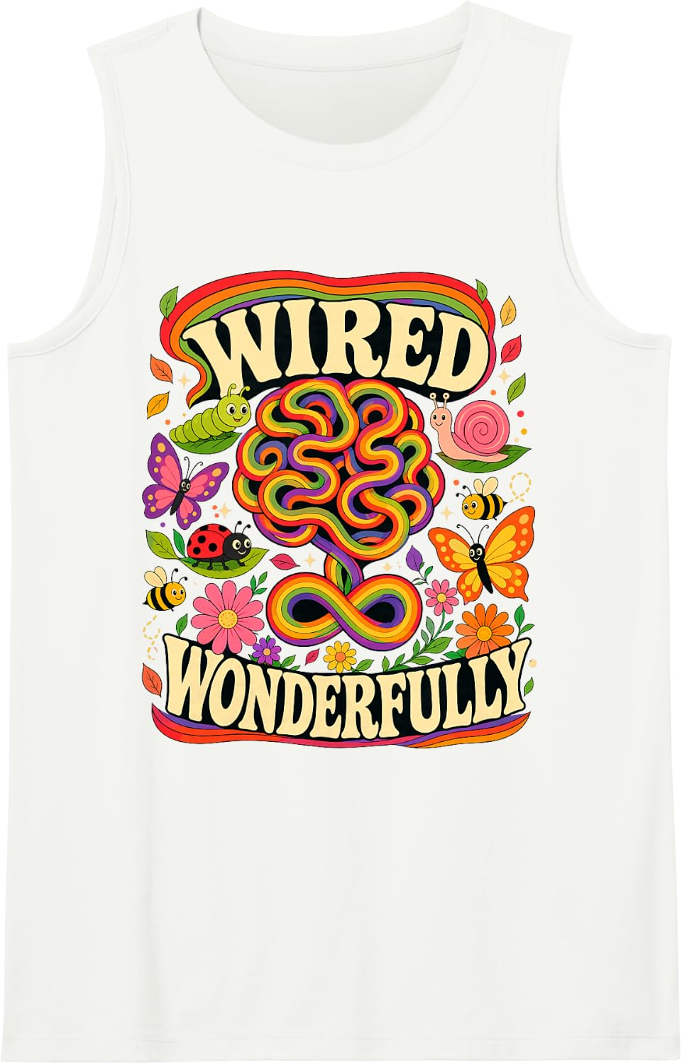 Wired Wonderfully Neurodiversity Sped Teacher Sleeveless Tank Top - White