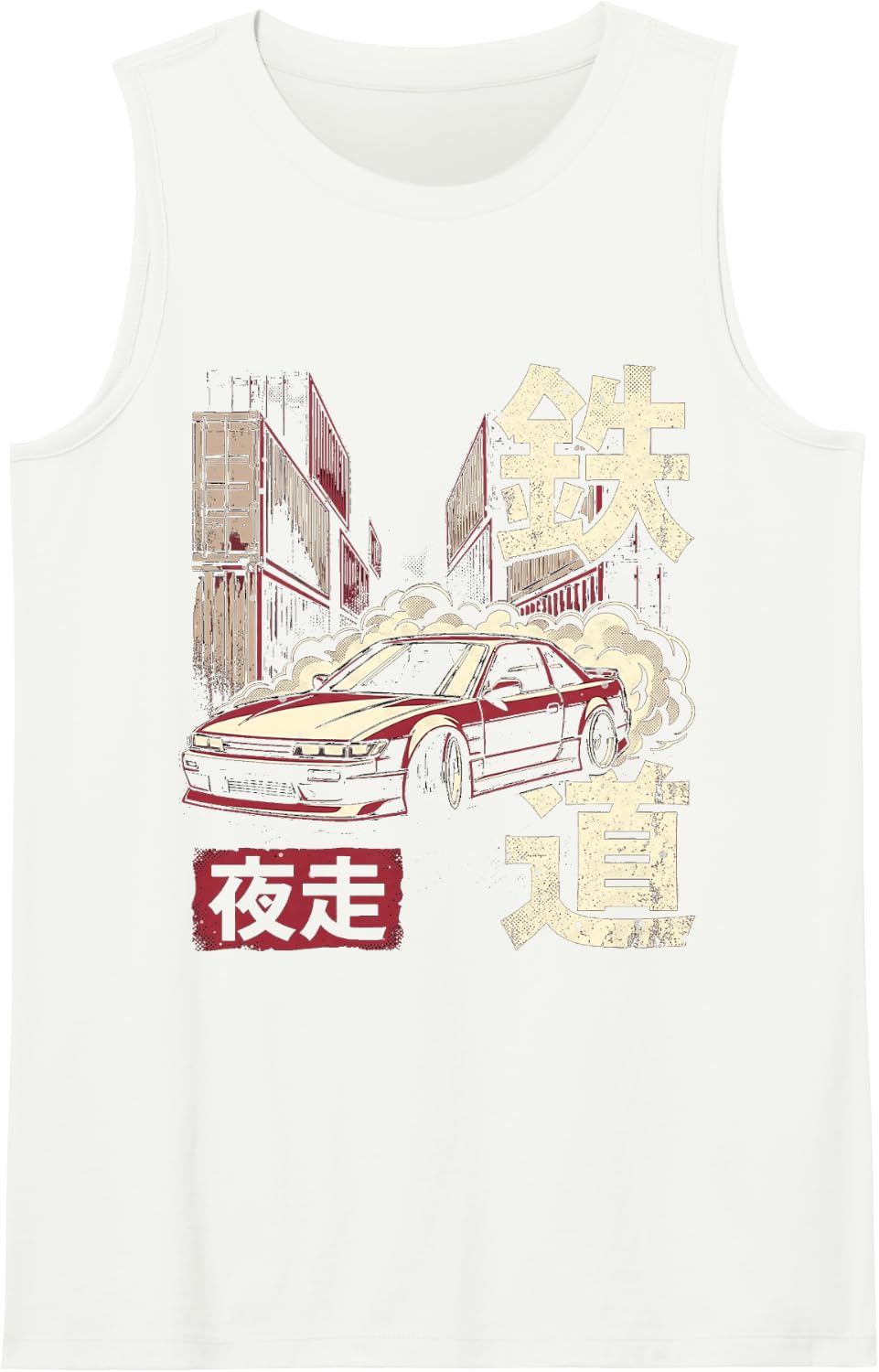 Drift Run Japanese Car Slideways Poster Fast Street Tokyo Sleeveless Tank Top - White