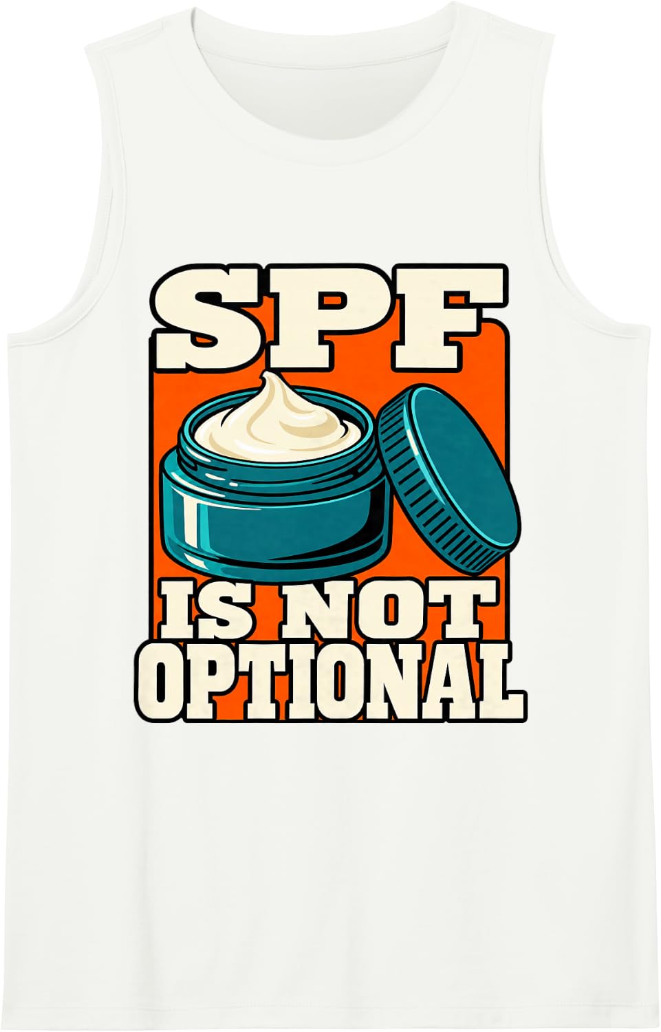 Esthetician SPF is Not Optional Beauty Nerd Jar Funny Sleeveless Tank Top - White