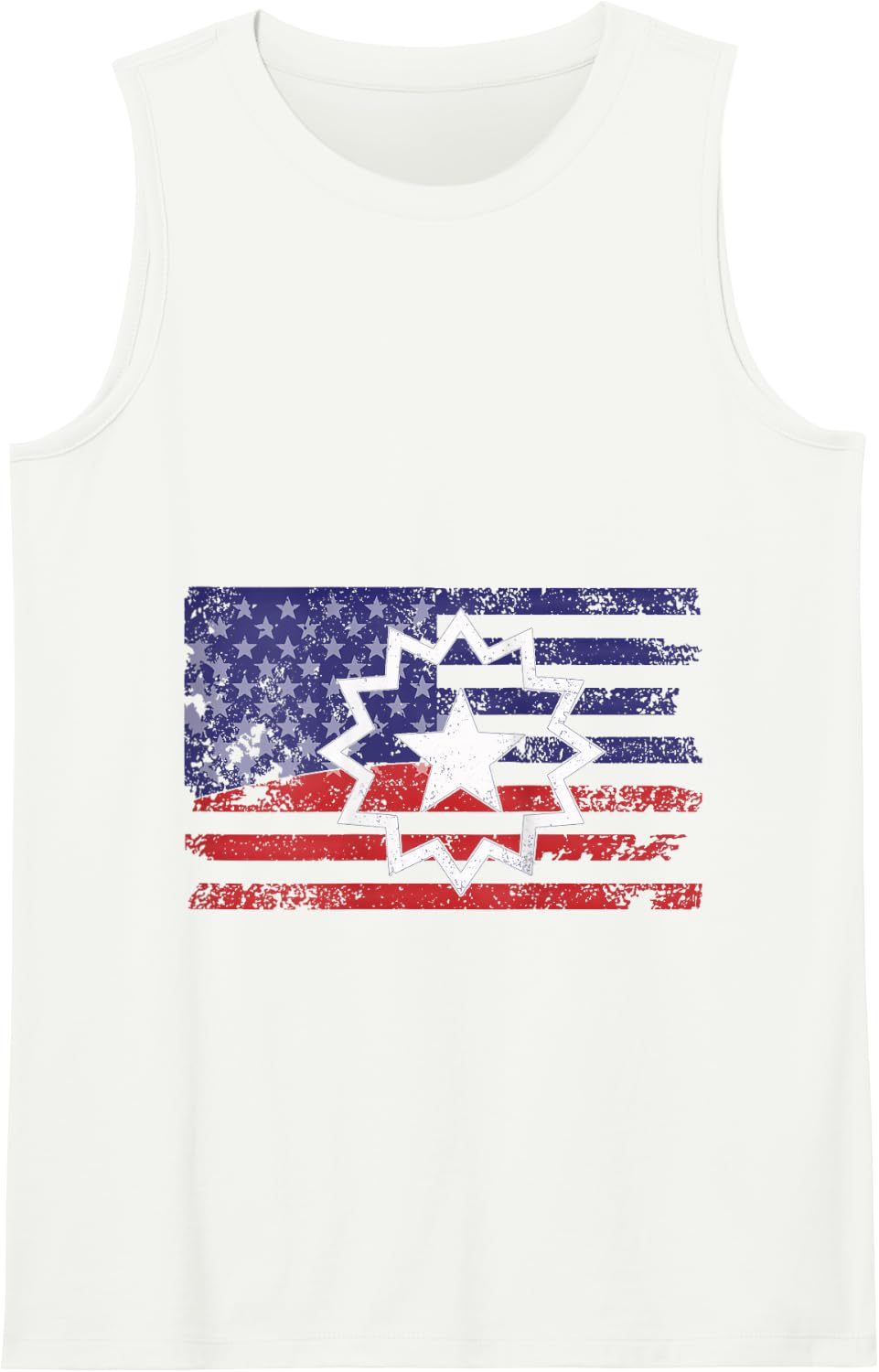 Distressed American Flag of Juneteenth Red White Blue Symbol Tank Top - White