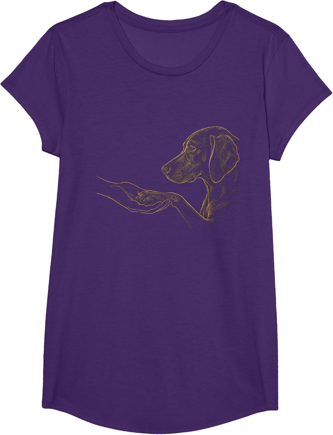 Vizsla Lover Artwork Graphic T-Shirt - Girls Purple