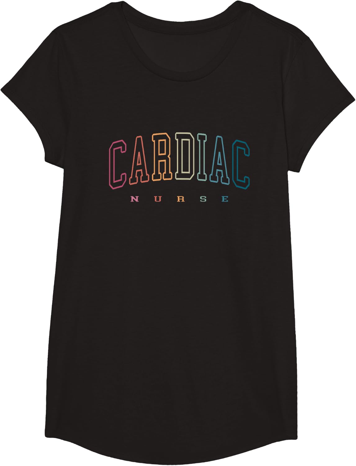 Funny Cardiac Nurse Cardiac Telemetry Cardiology Heart Nurse T-Shirt - Girls Black