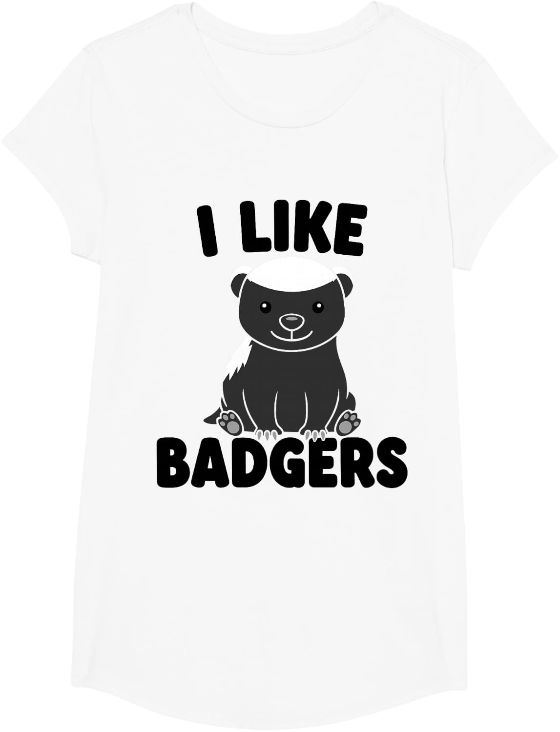 I Like Honey Badgers T-Shirt - Girls White