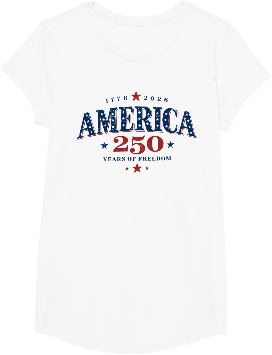 250 Years of Freedom America USA 250th Anniversary Patriotic T-Shirt - Girls White