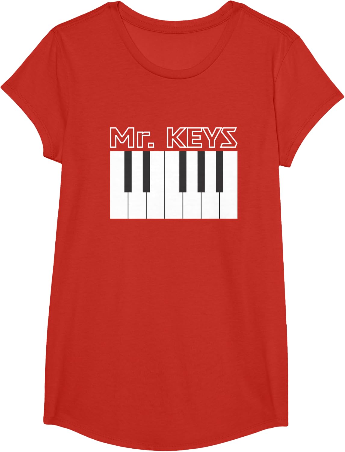 Mr. Keys Keyboard Piano Player Musical T-Shirt T-Shirt - Girls Red