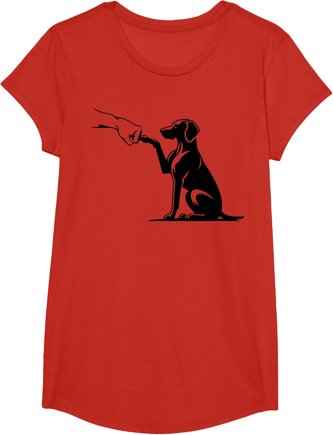 cute vizsla Dog with hand, vizsla mom T-Shirt - Girls Red