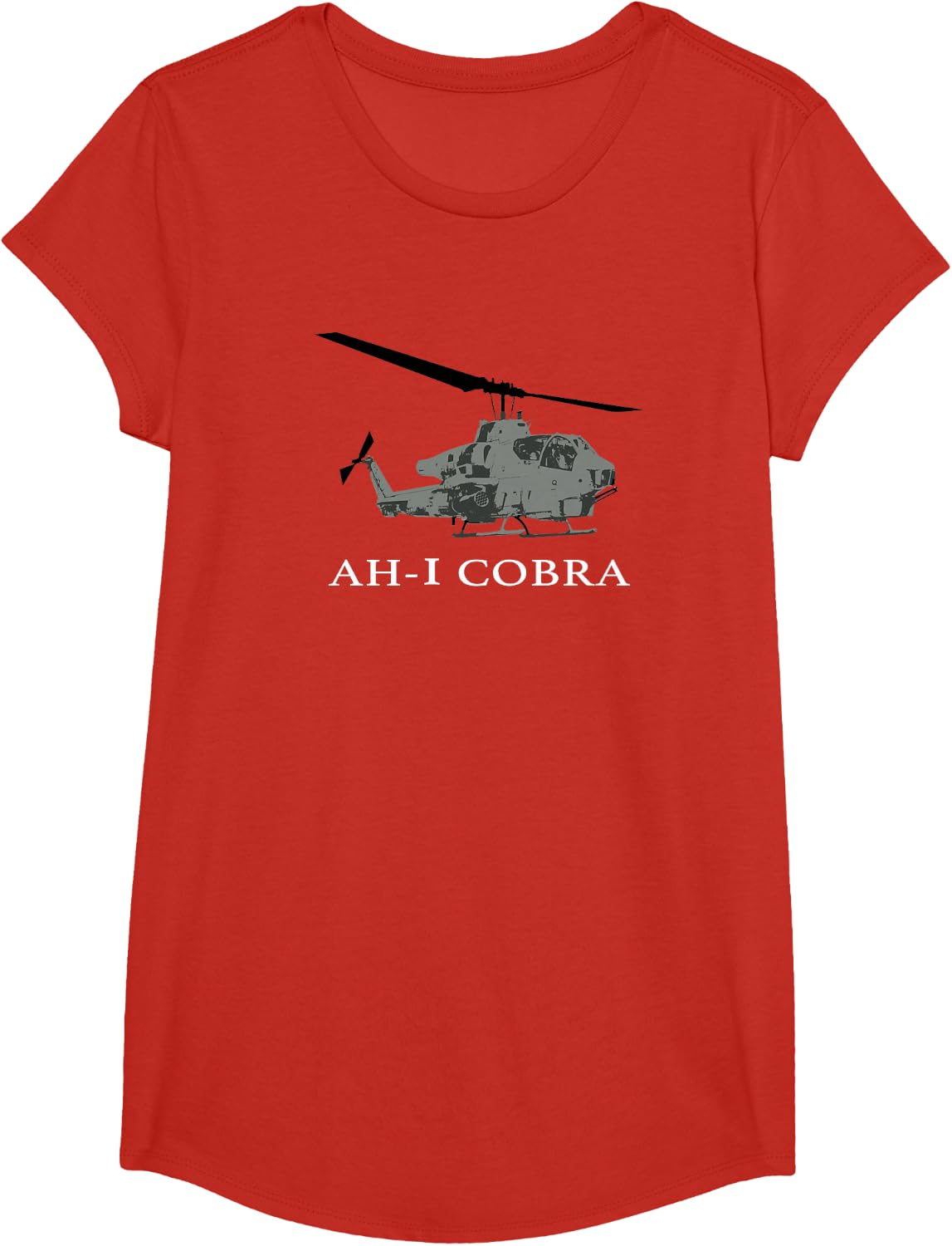 AH-1 Cobra Helicopter Pilot T-Shirt Tees for Aviation Enthusiasts and Military Supporters - Girls Red
